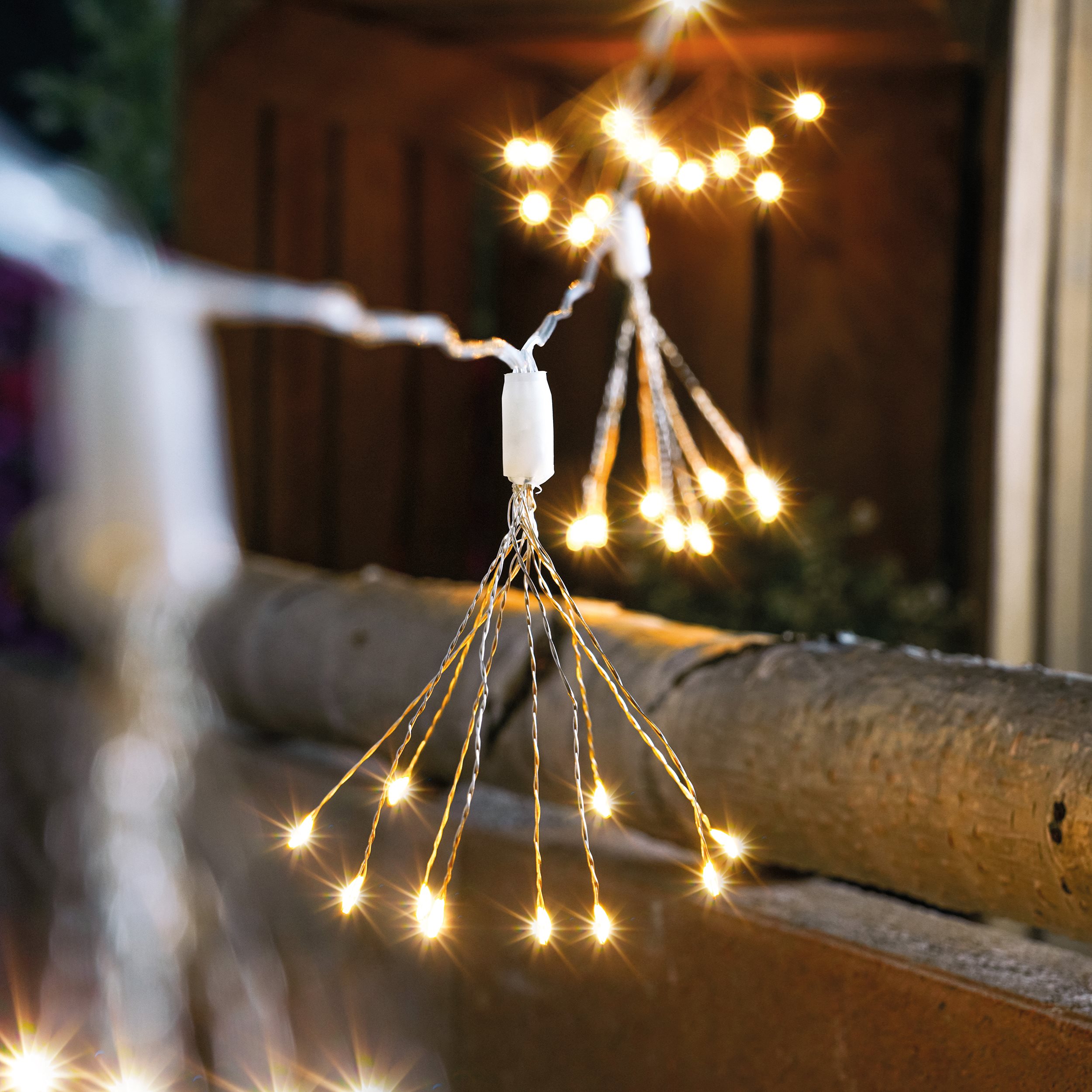 Solar Deko-Lichterkette Feuerwerk mit 100 warmweißen LEDs