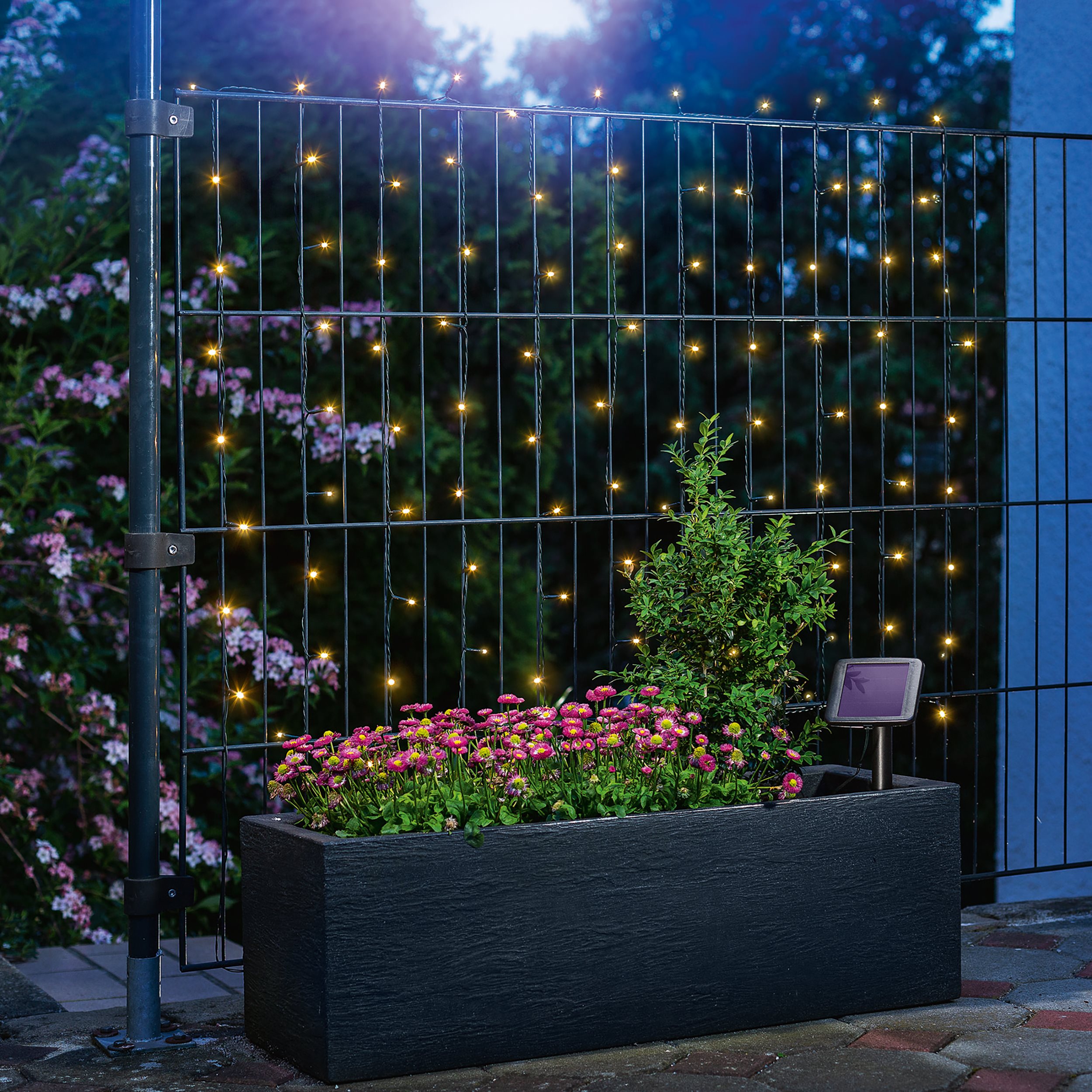 Solar Lichterkette mit 100 warmweißen LEDs
