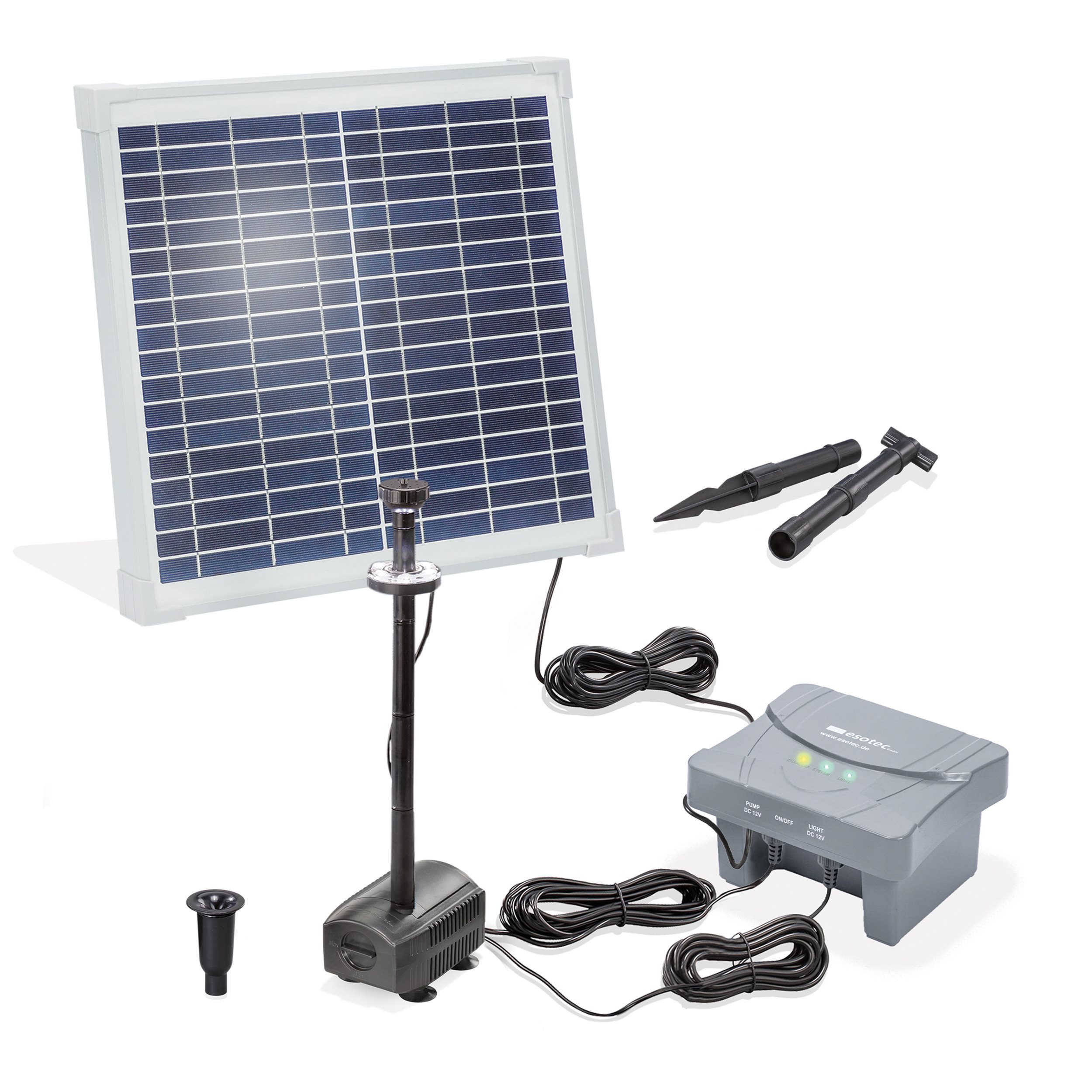 Solar Teichpumpenset 15/550 mit 4 Ah LiFePO4 Akkuspeicher