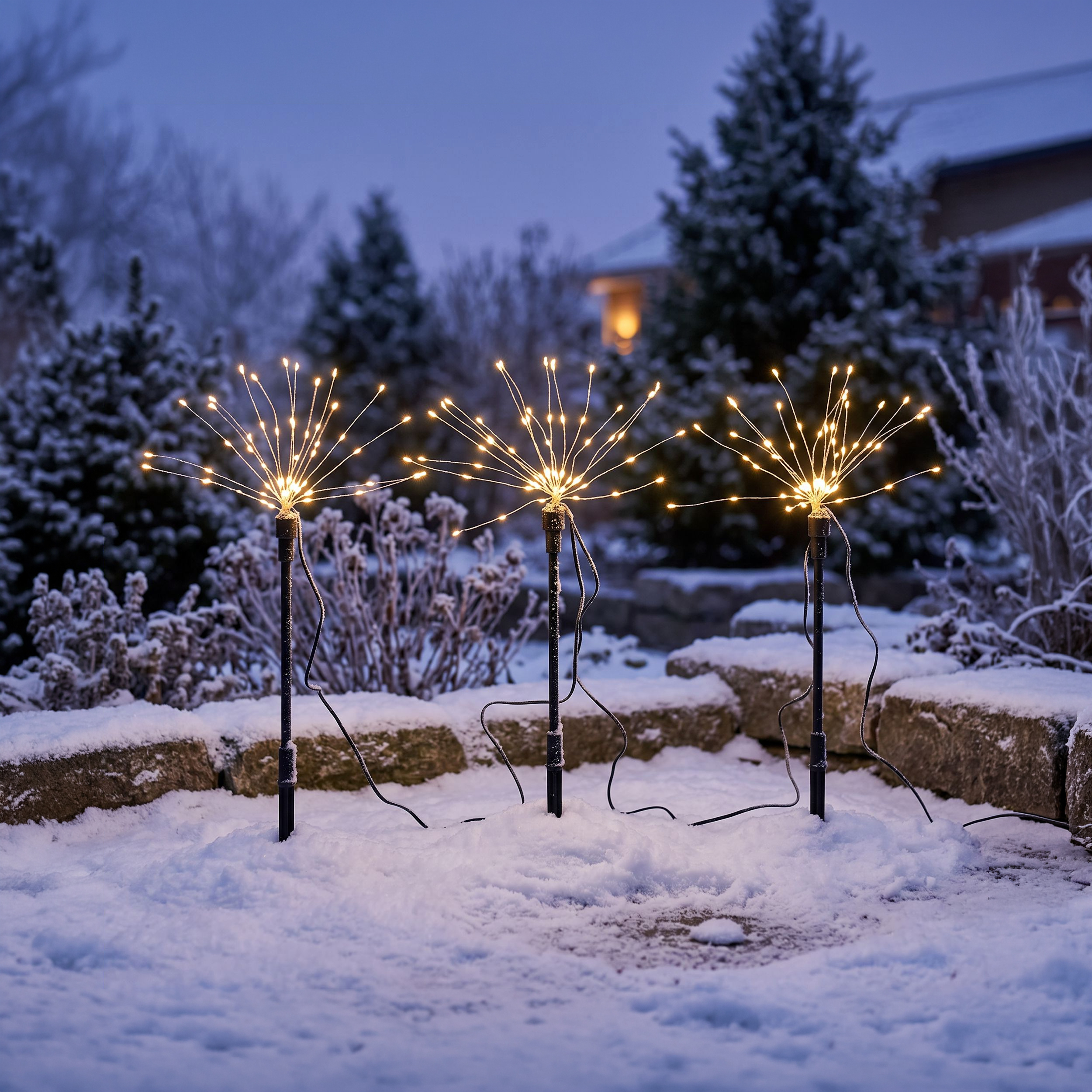 Solar Wunderkerzen im 3er-Set mit 180 LEDs