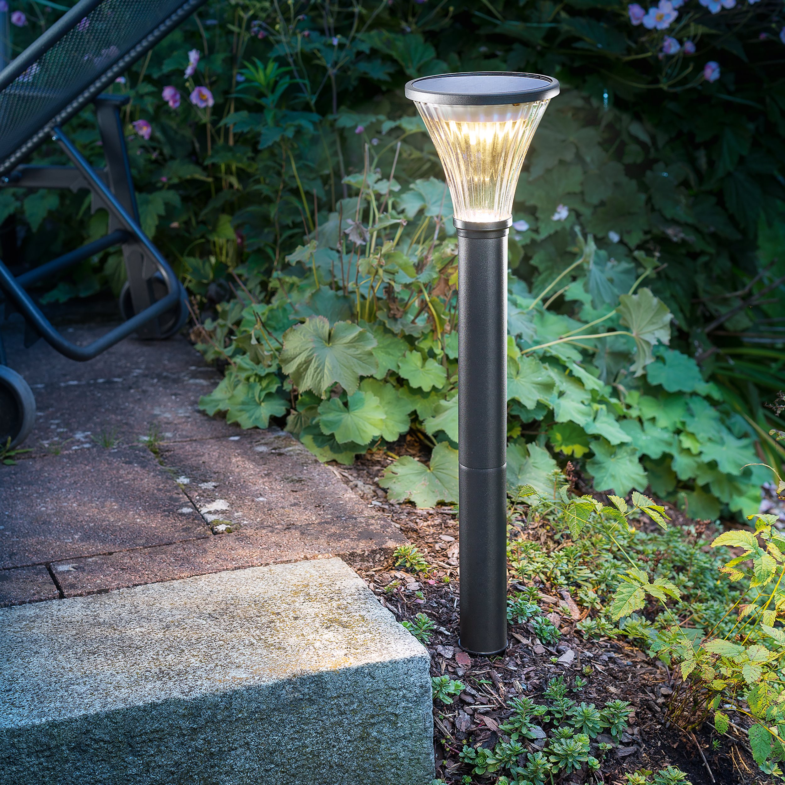 Solar Standleuchte Salerno 60 cm, schwarz