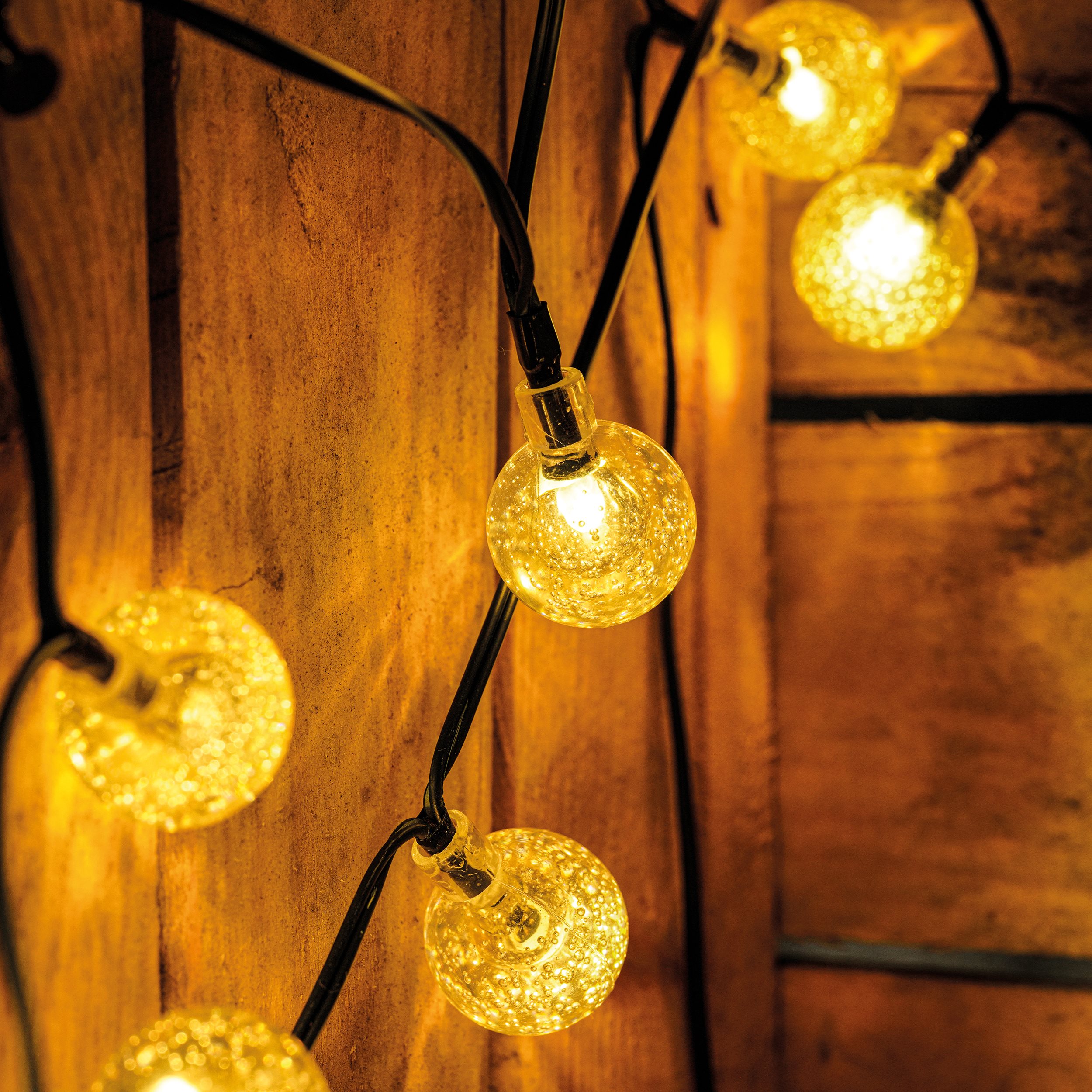 Solar Lichterkette BubbleBalls mit 30 warmweißen LEDs