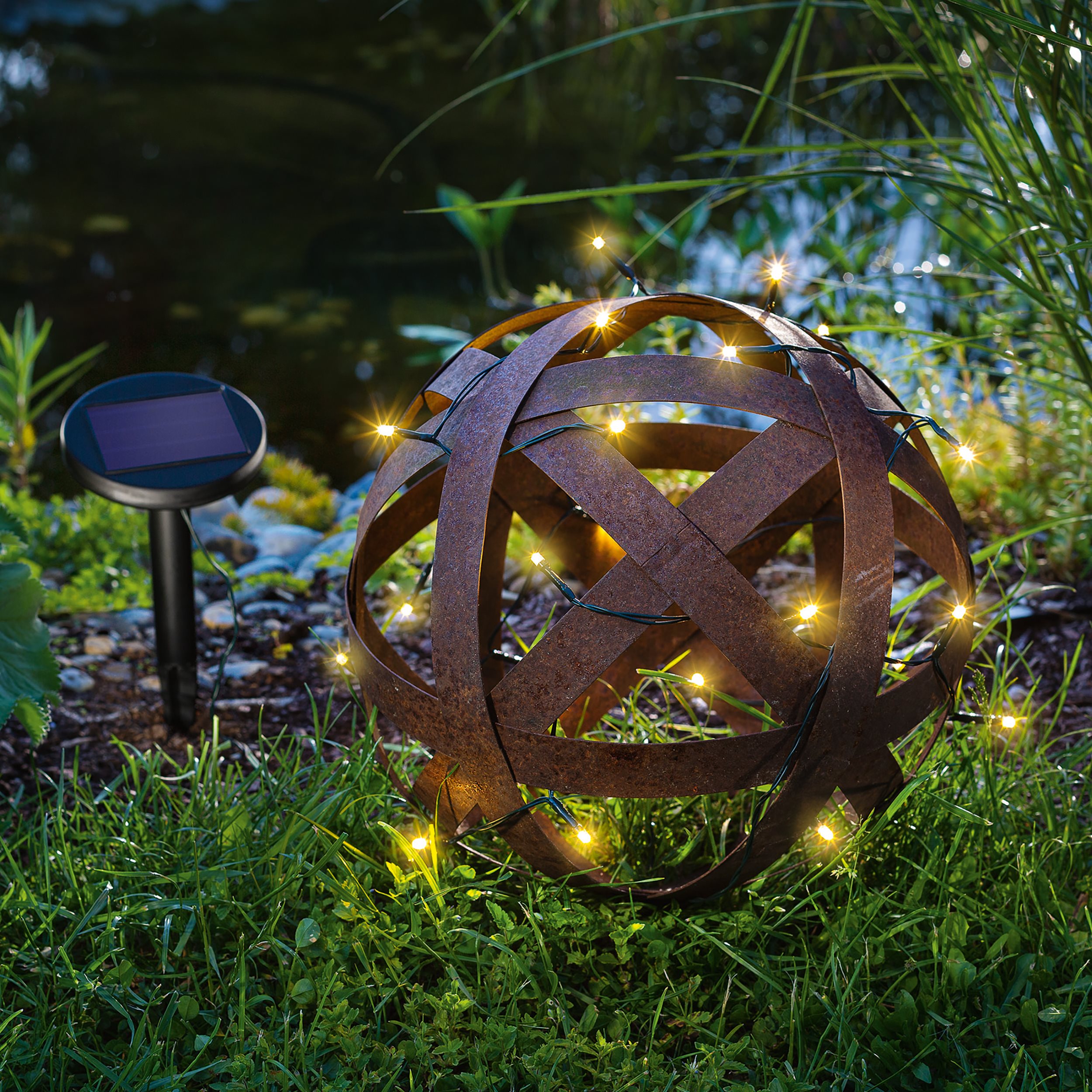 Solar Lichterkette mit 24 warmweißen LEDs