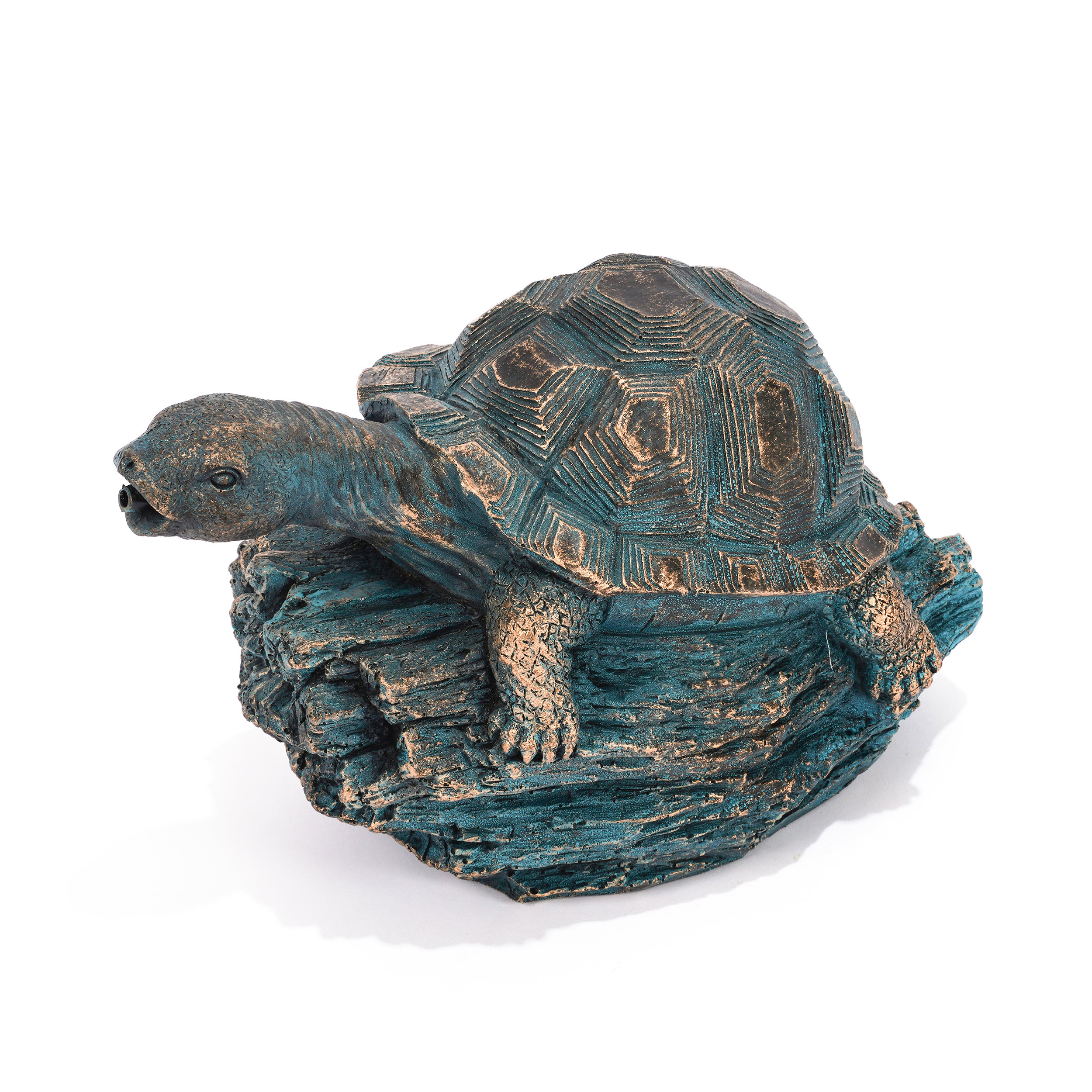 Wasserspeier-Figur Schildkröte Marlies im Altkupfer-Design