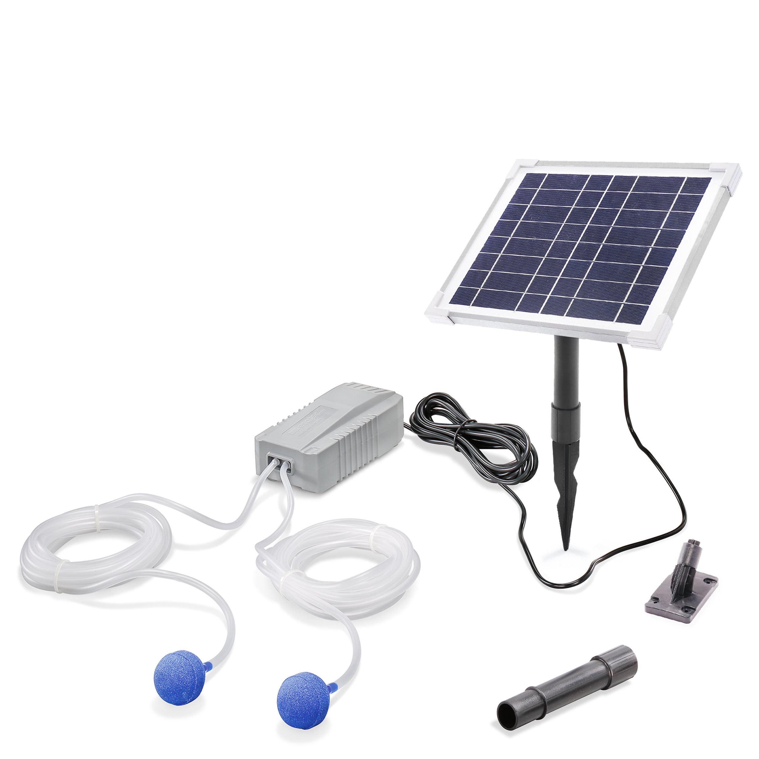 Solar Teichbelüfterset 6/200 mit 1,5 Ah LiFePO4 Akkuspeicher