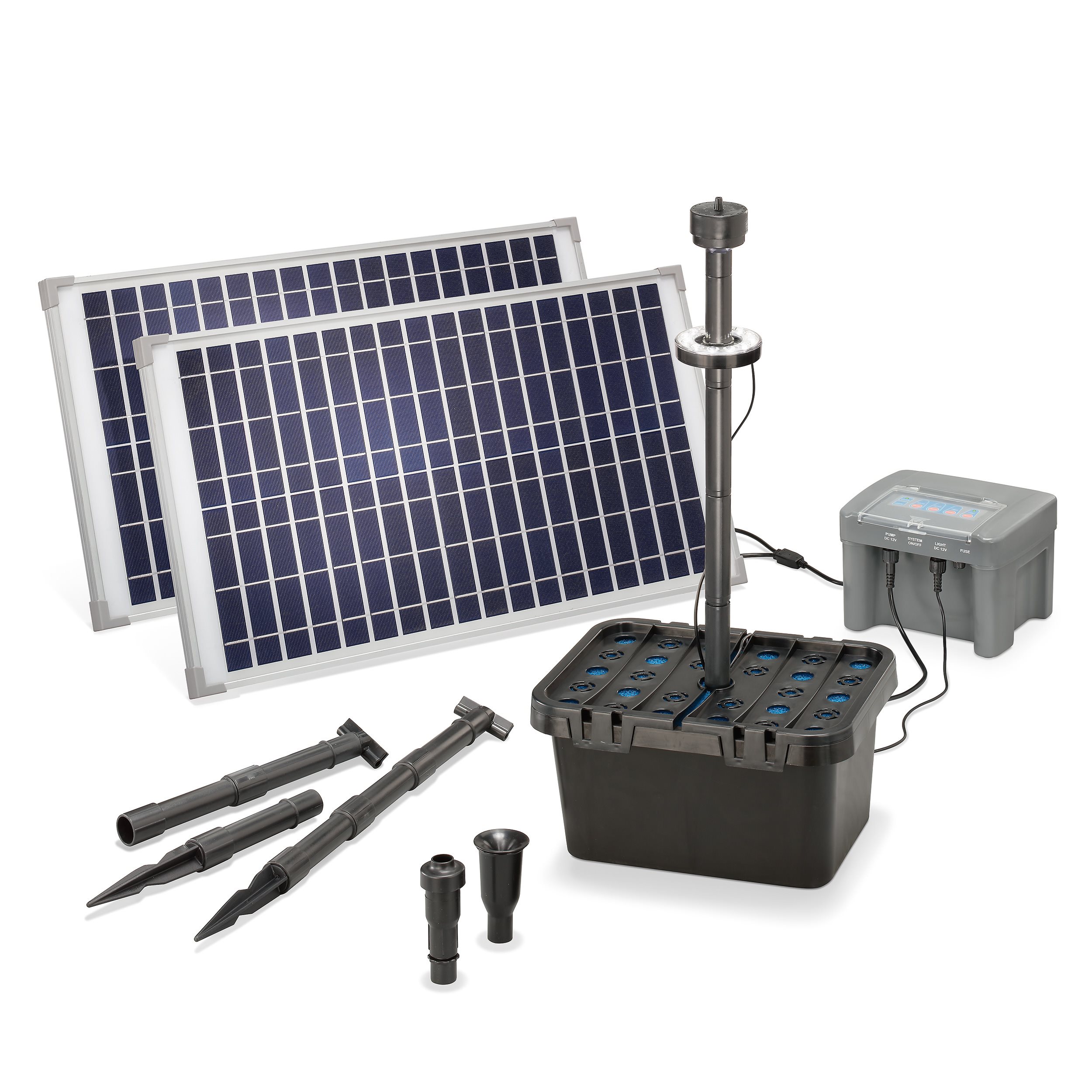 Solar Unterwasserfilter-Set 50/1300 mit 12 Ah Pb-Akkuspeicher