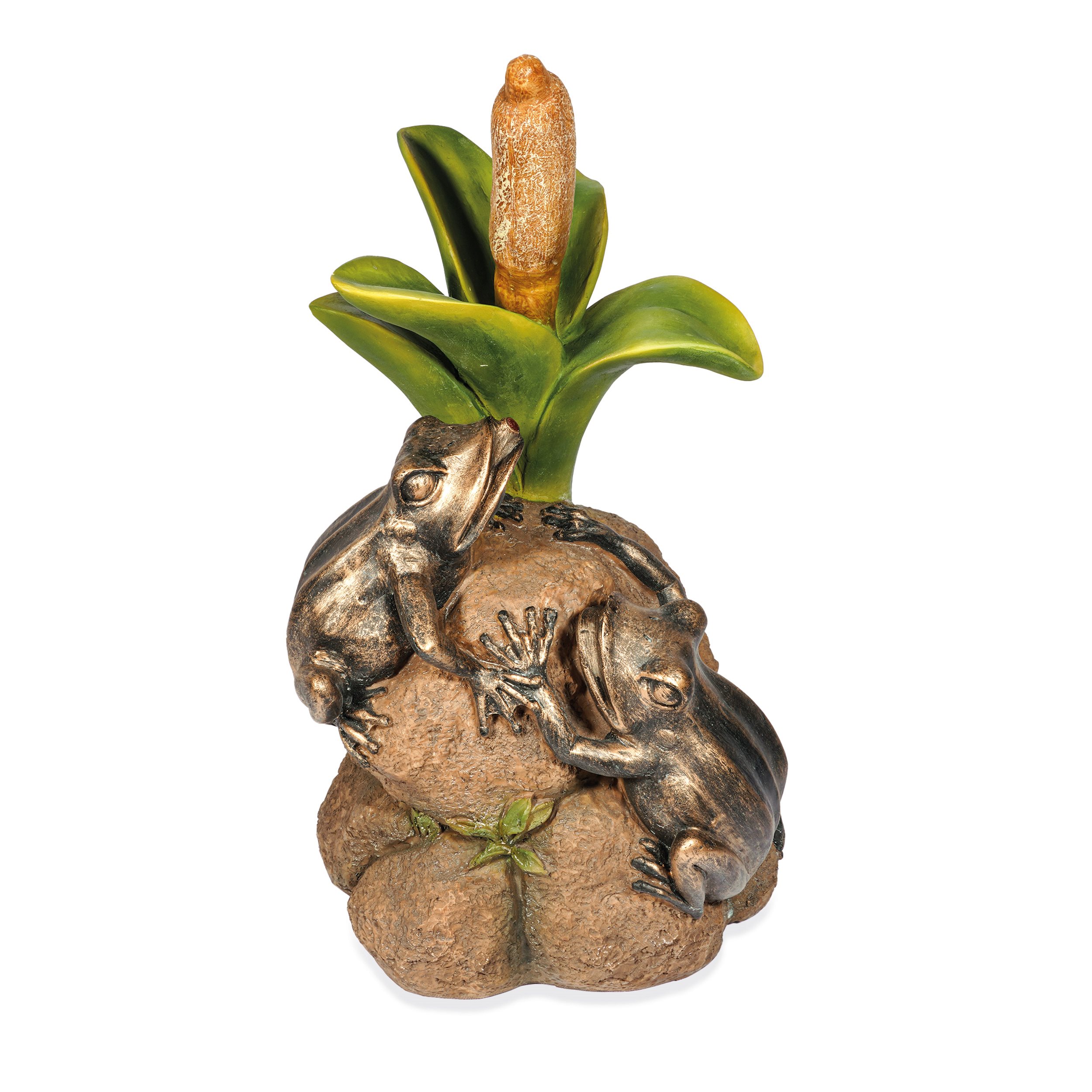 Wasserspeier-Figur Froschpaar auf Steinen