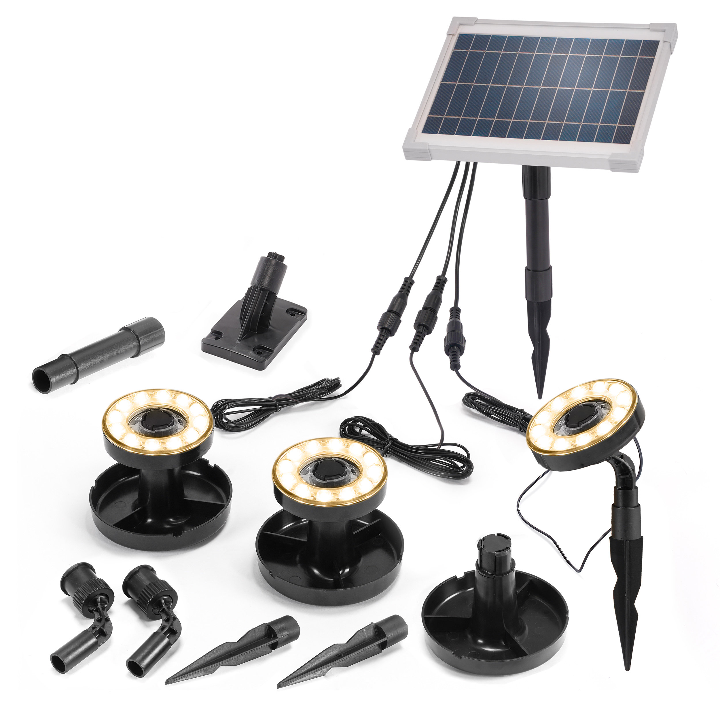Solarstrahler Multispot Professional mit 3 Strahlern, 108 lm warmweiß