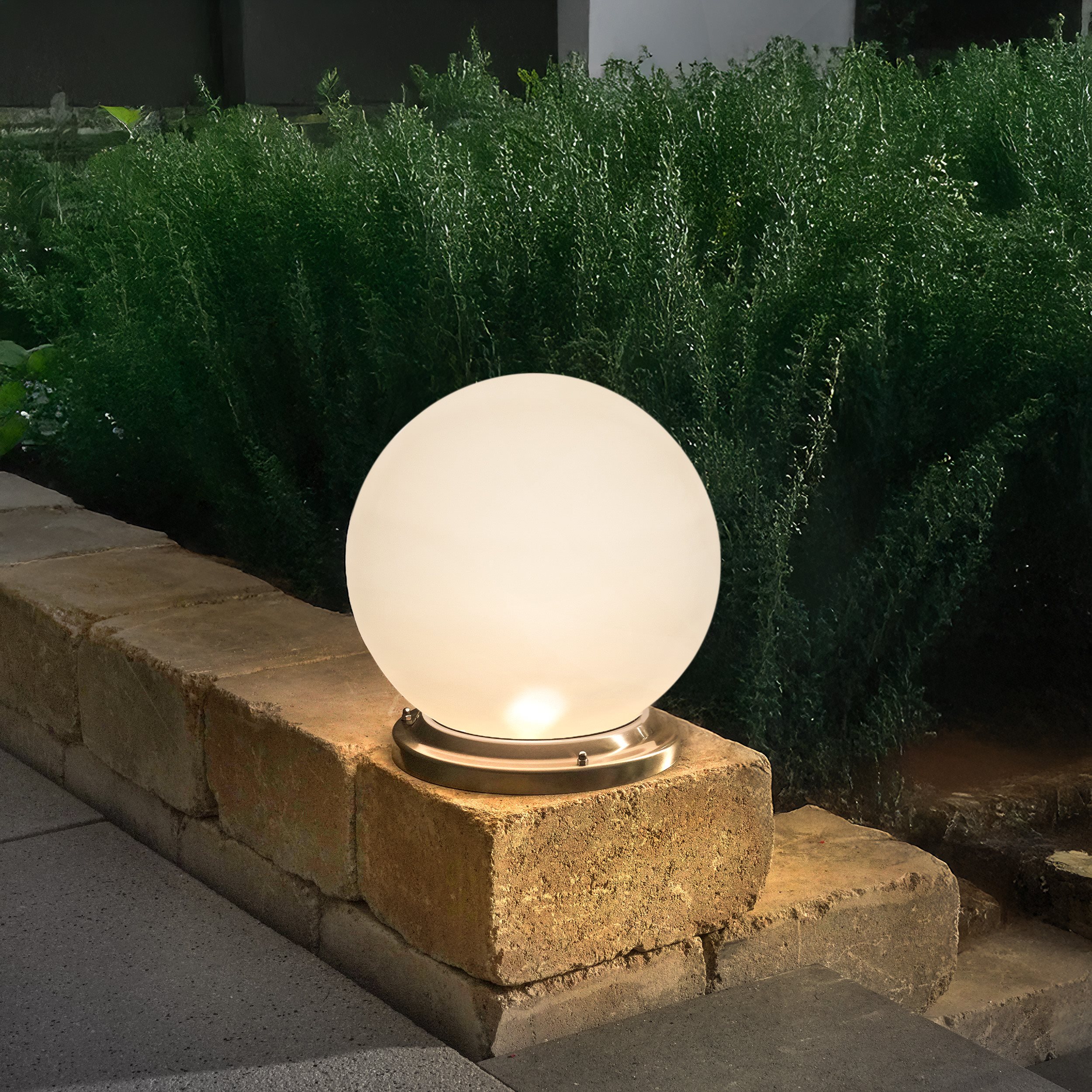 Solarkugel Liana ⌀ 30 cm mit Edelstahlsockel und Fernbedienung