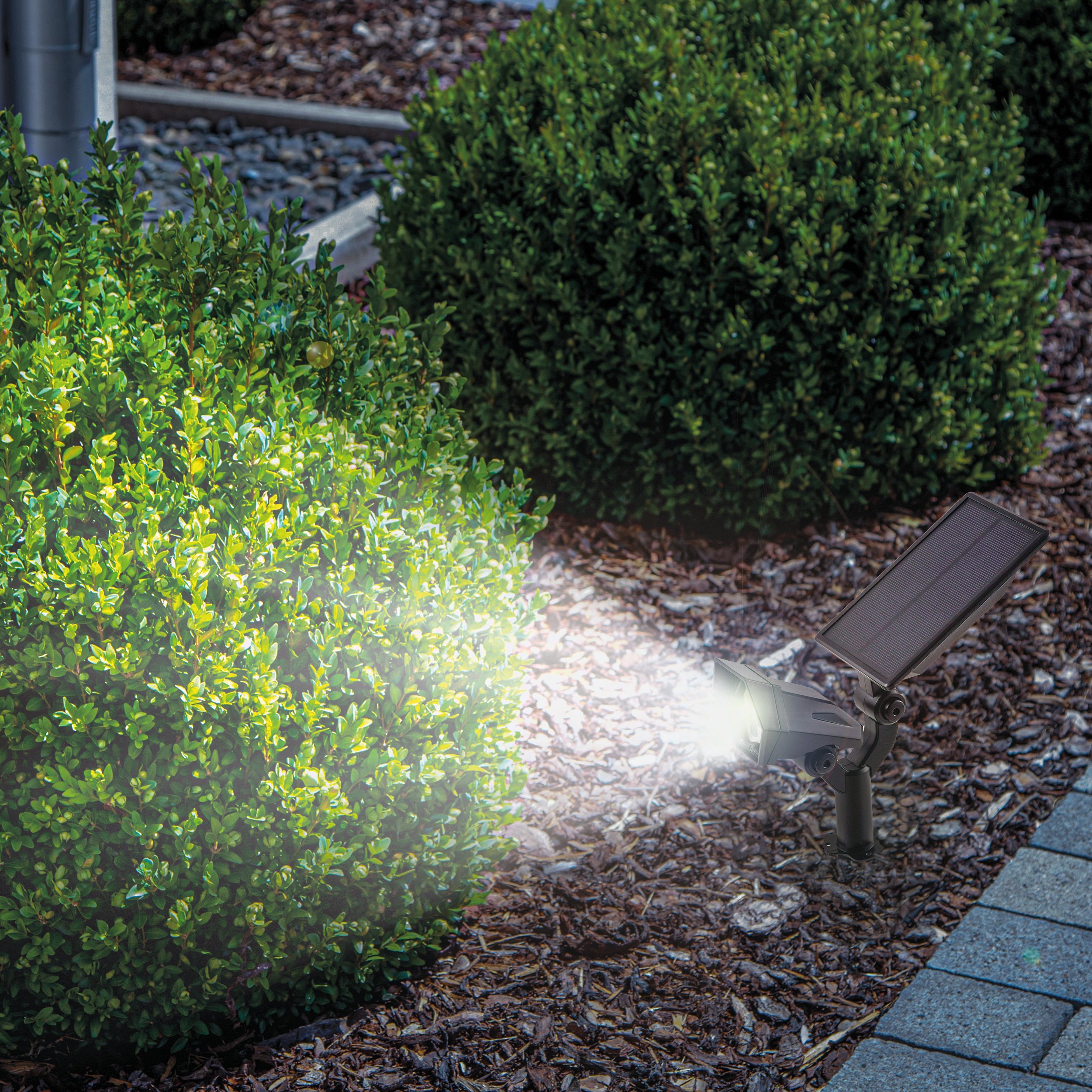 Solar Wand- und Bodenstrahler kalt weiß aus Kunststoff