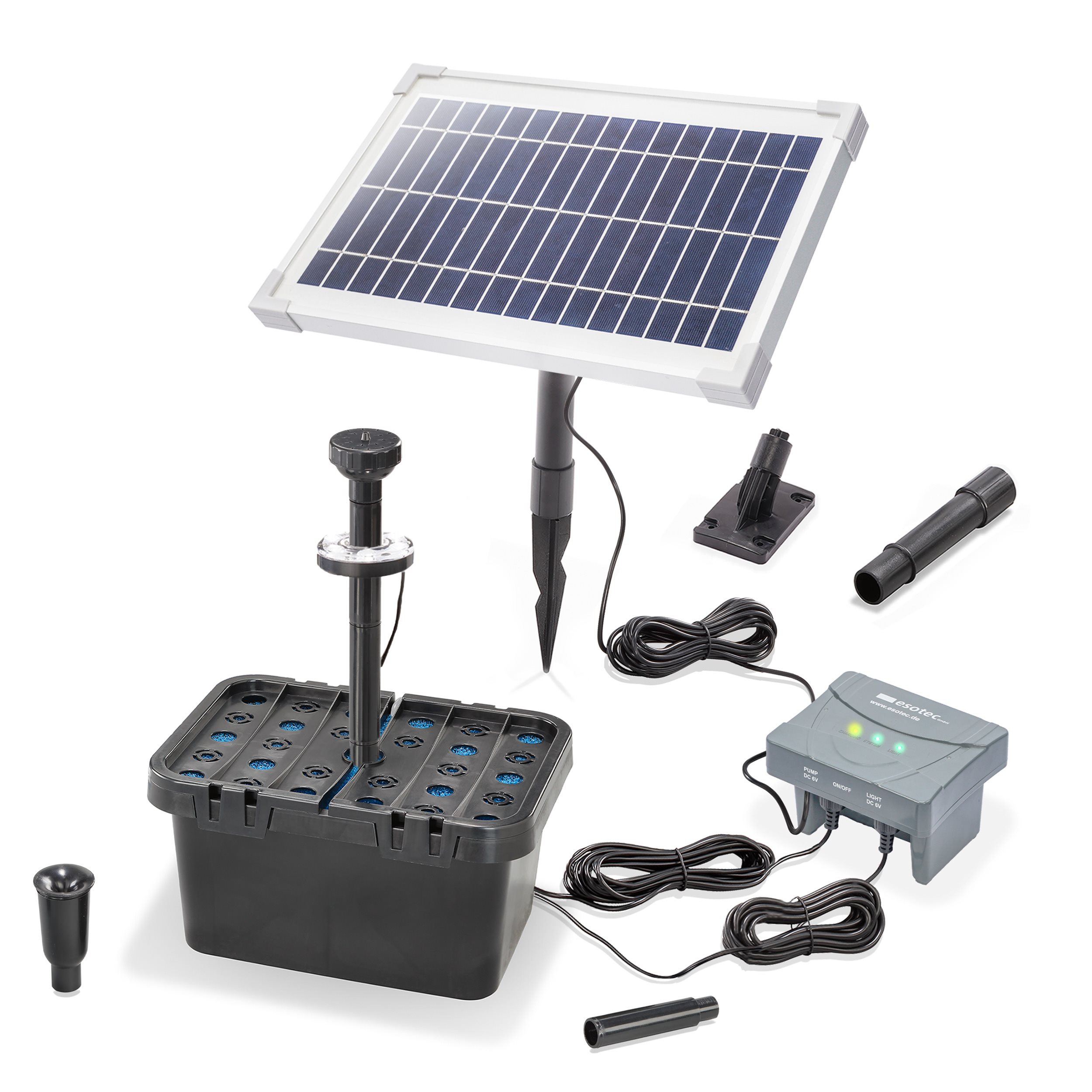 Solar Unterwasserfilter-Set 8/400 mit 4 Ah LiFePO4-Akkuspeicher