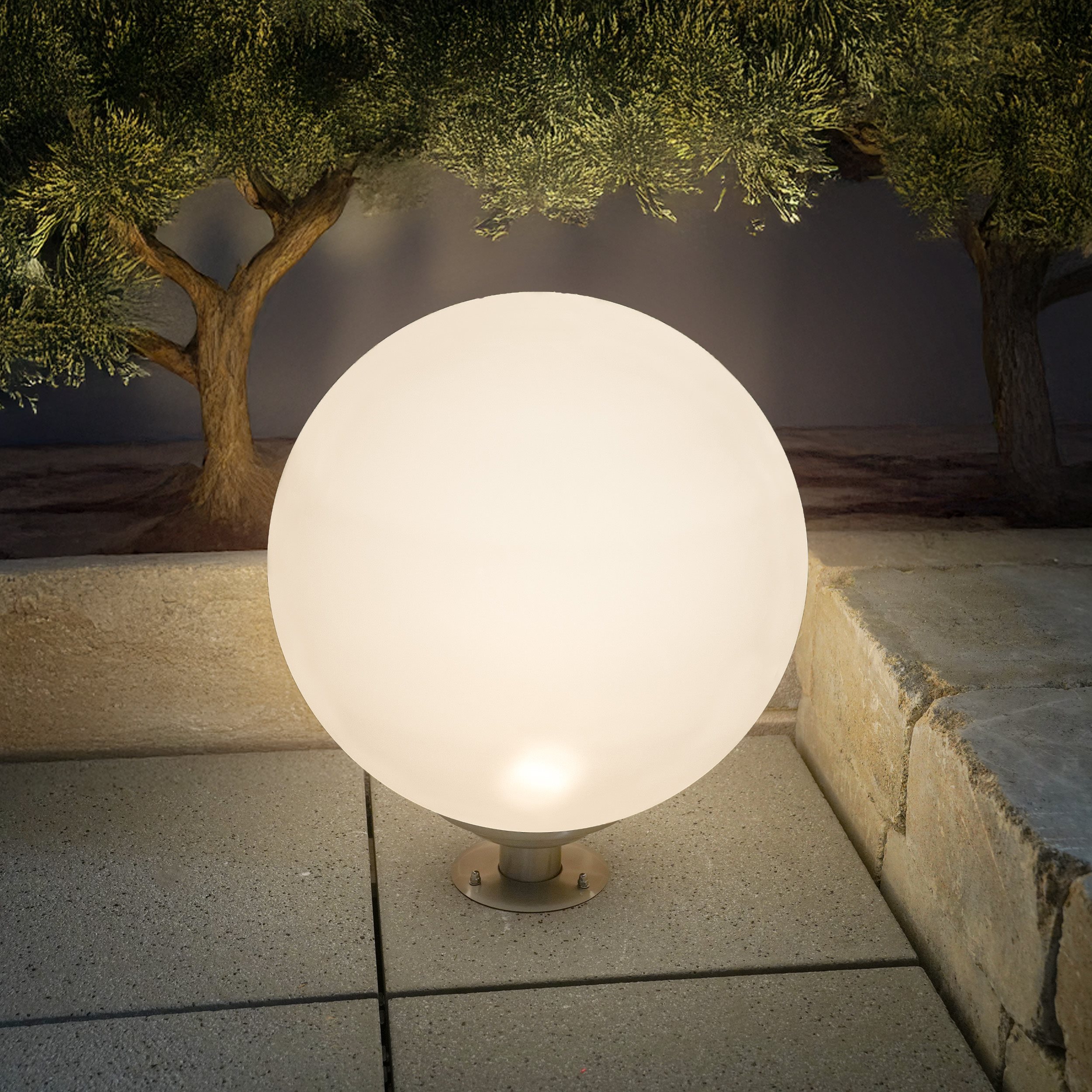 Solarkugel Liana ⌀ 40 cm mit Edelstahlfuß und Fernbedienung