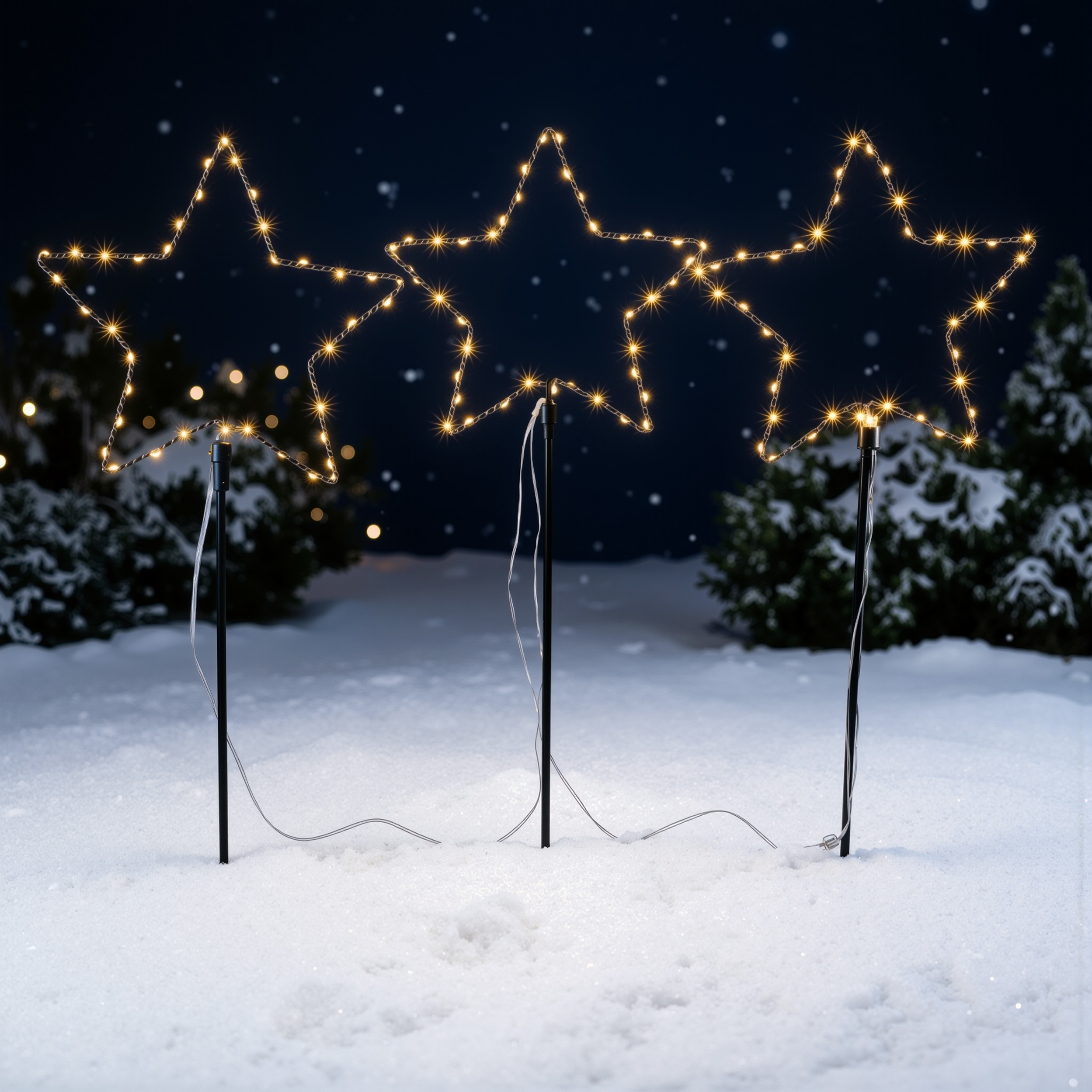 Solar Weihnachtsdeko Sternenzauber im 3er-Set