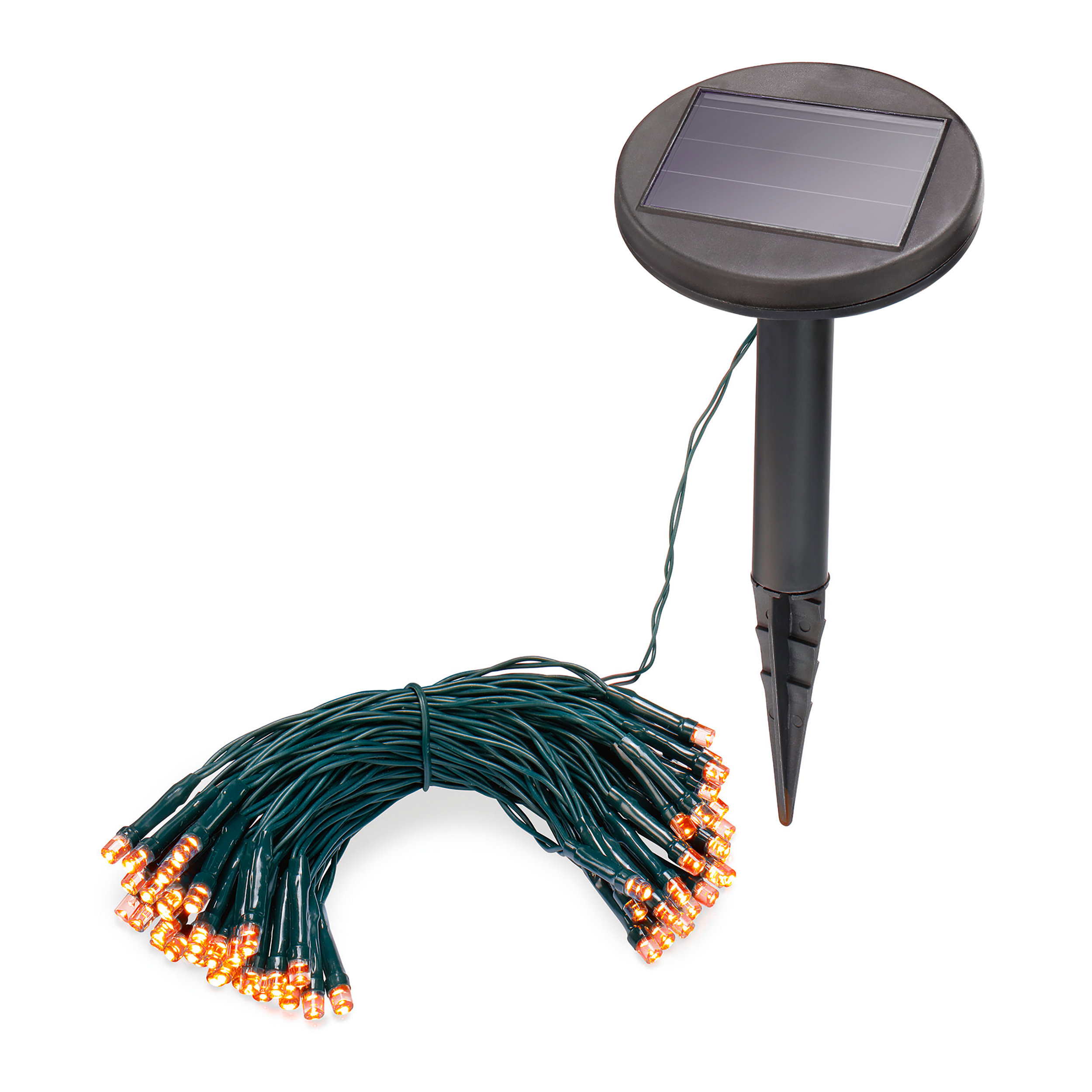 Solar Lichterkette mit 60 bernsteinfarbenen LEDs