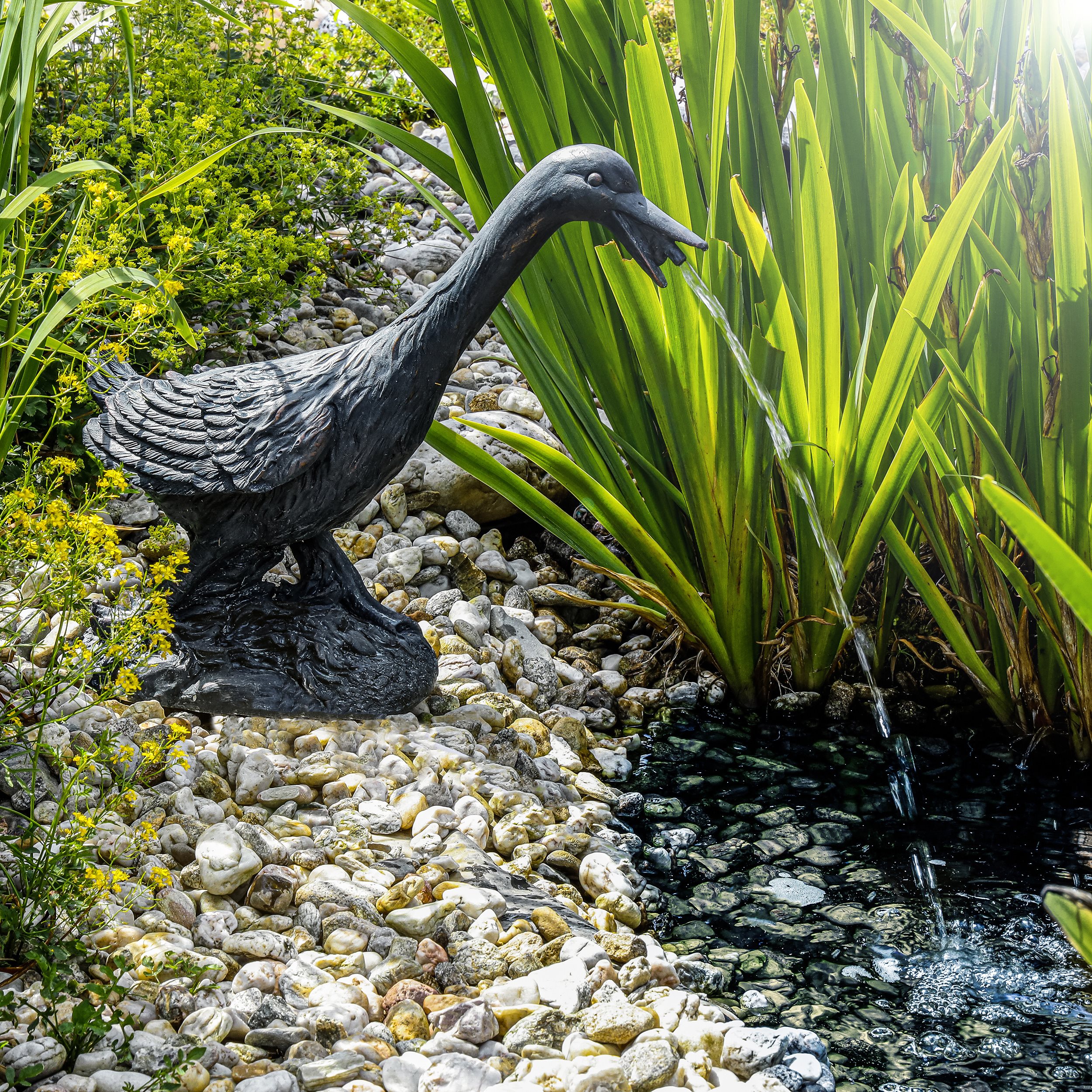 Solar Wasserspeier-Set Gans Erna