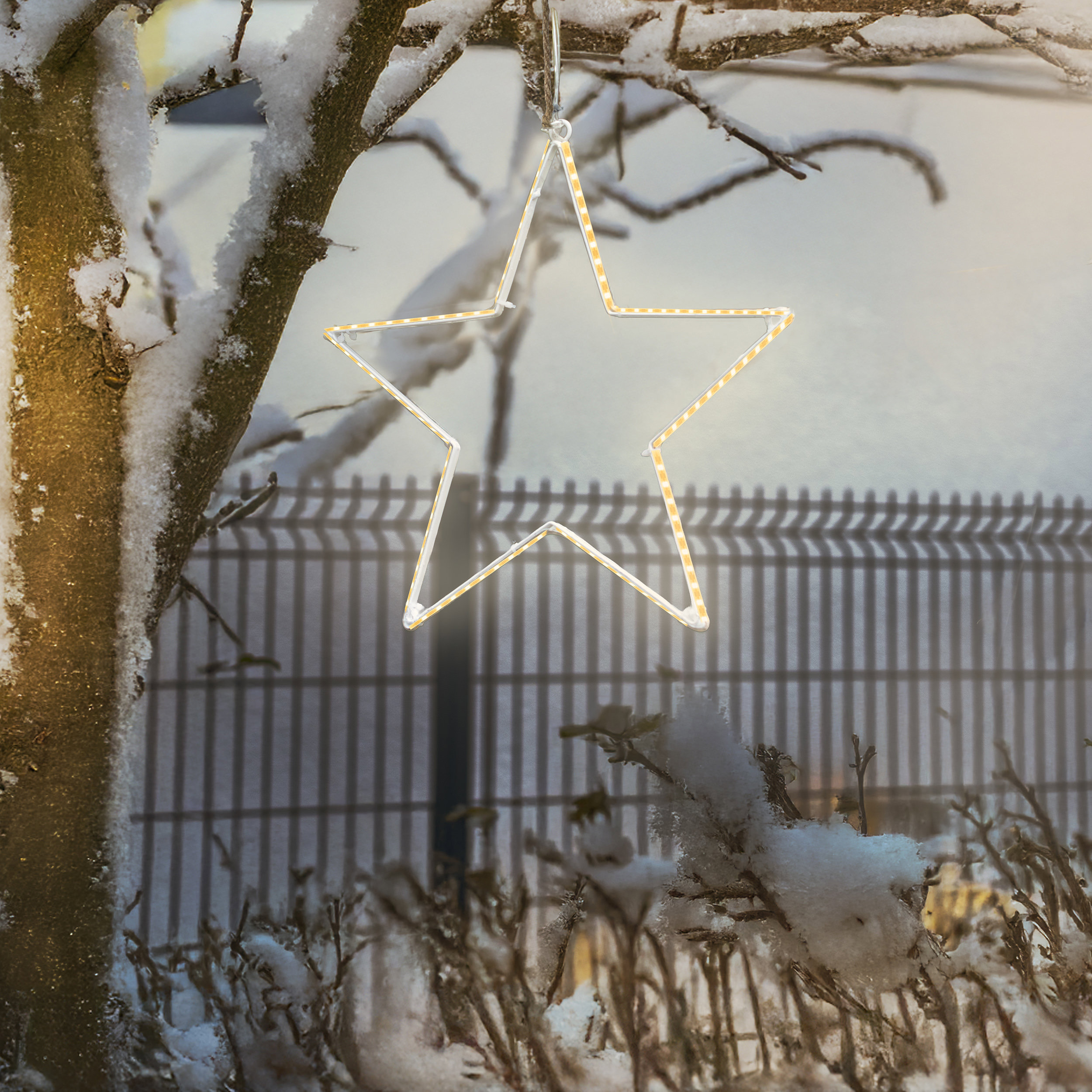 Solar Leuchtstern Ø 30 cm mit 134 warmweißen LEDs