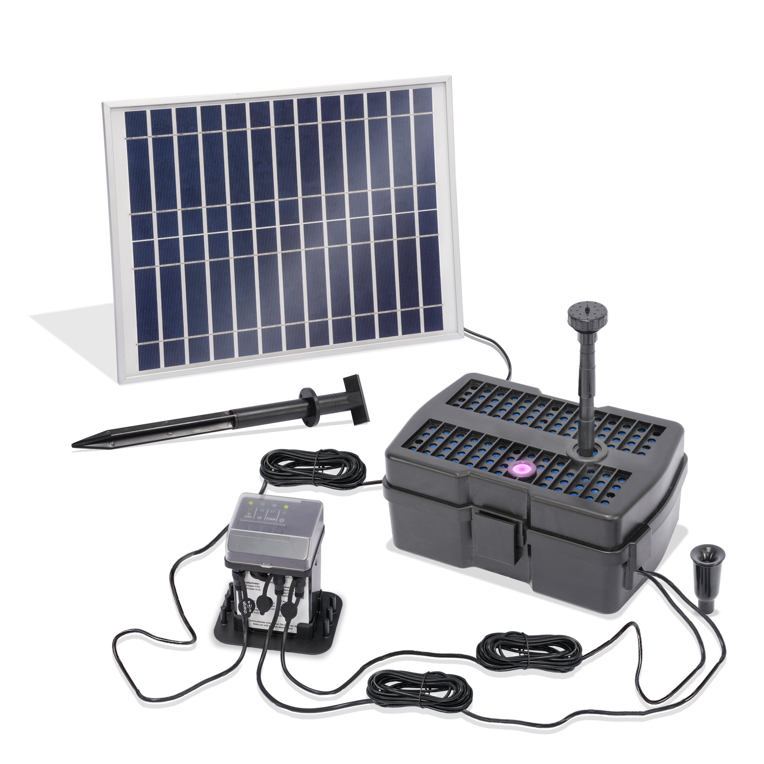 Solar UV-Unterwasserfilter-Set 12/800 mit 4 Ah Li-Ion-Akkuspeicher
