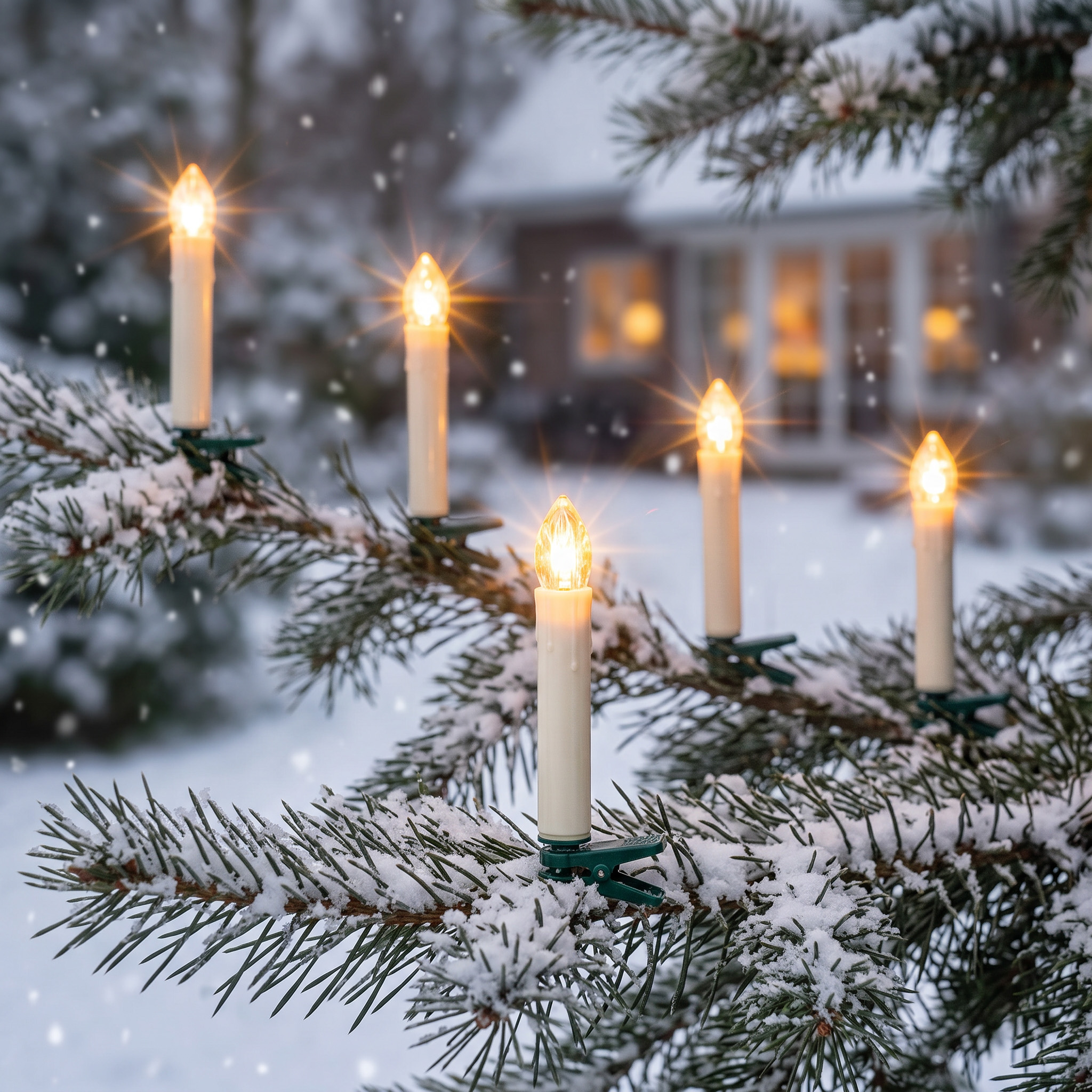 Solar Weihnachtsbaum Lichterkette mit 20 Kerzen