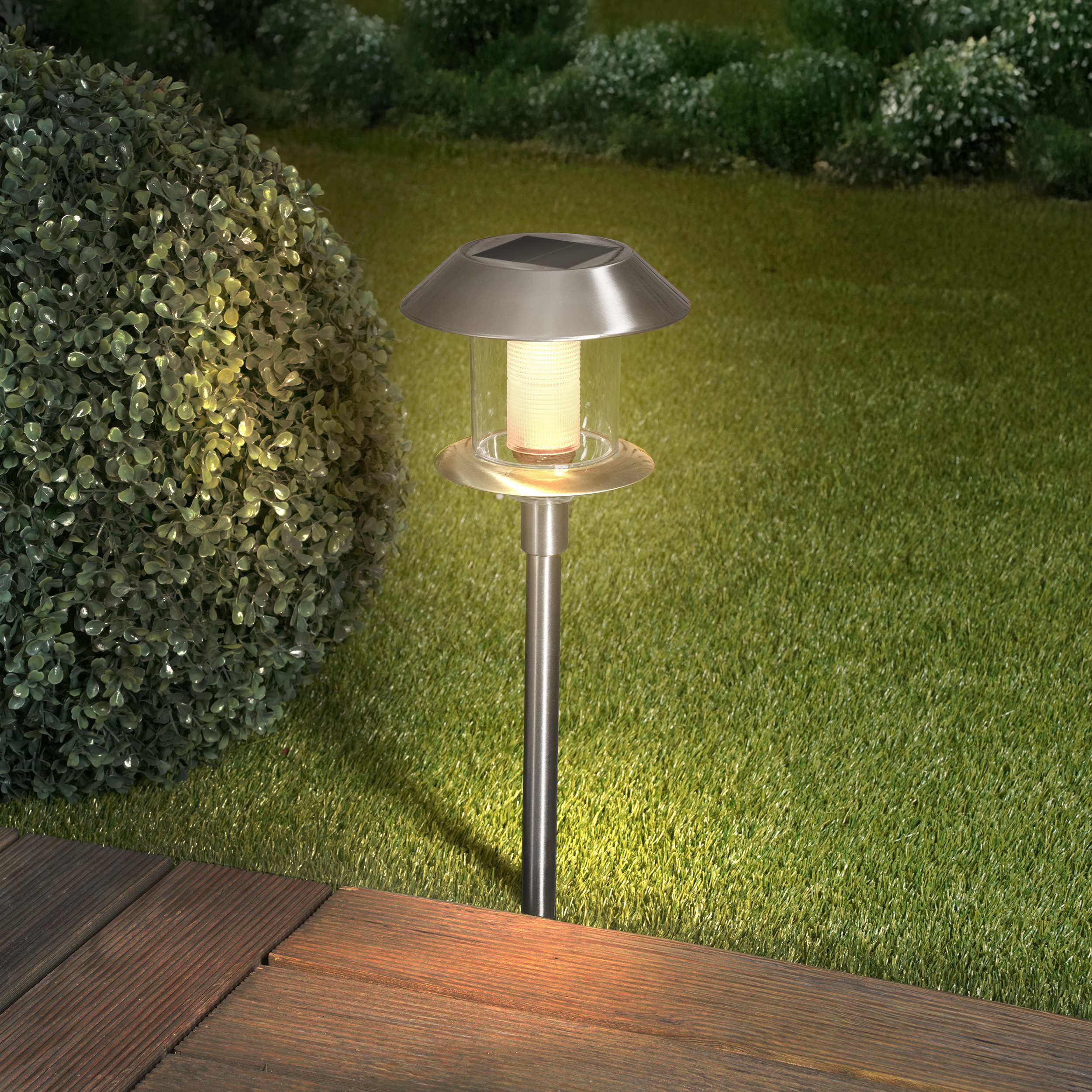 Solar Stableuchte Swing 38 cm DuoColor Edelstahl