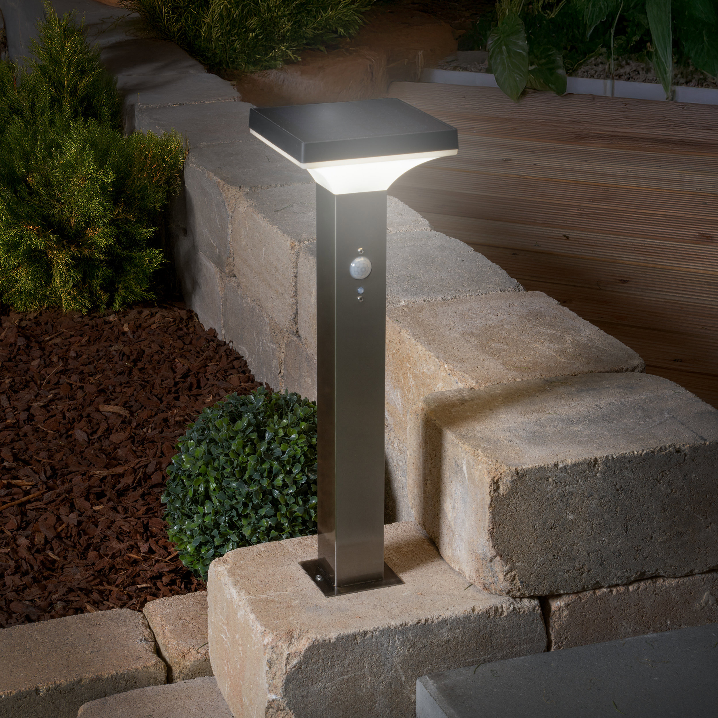 Solar Sockelleuchte Artena 45 cm mit Bewegungsmelder