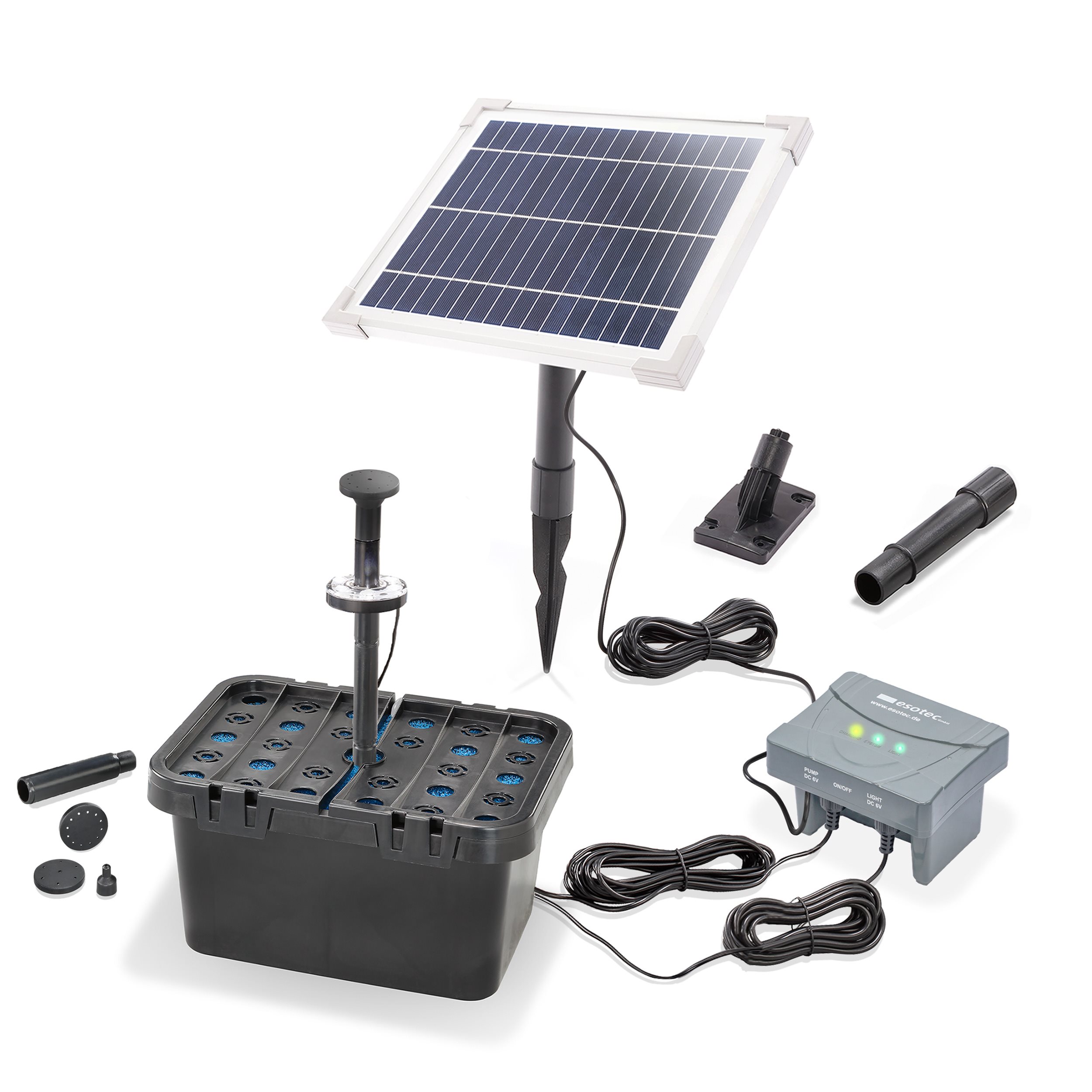 Solar Unterwasserfilter-Set 6/230 mit 4 Ah LiFePo4-Akkuspeicher