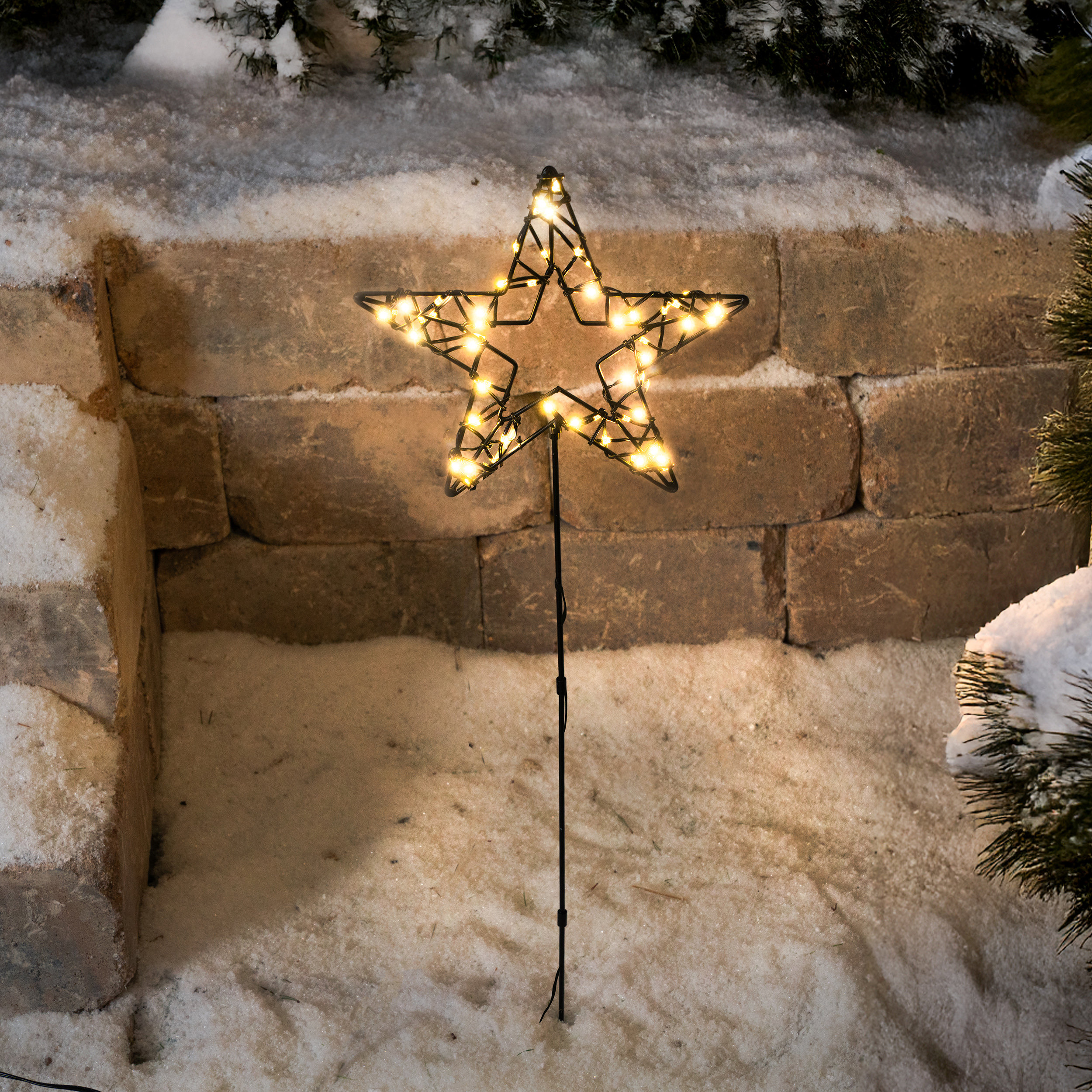 Solar Gartenstecker Weihnachtsstern mit 60 warmweißen LEDs