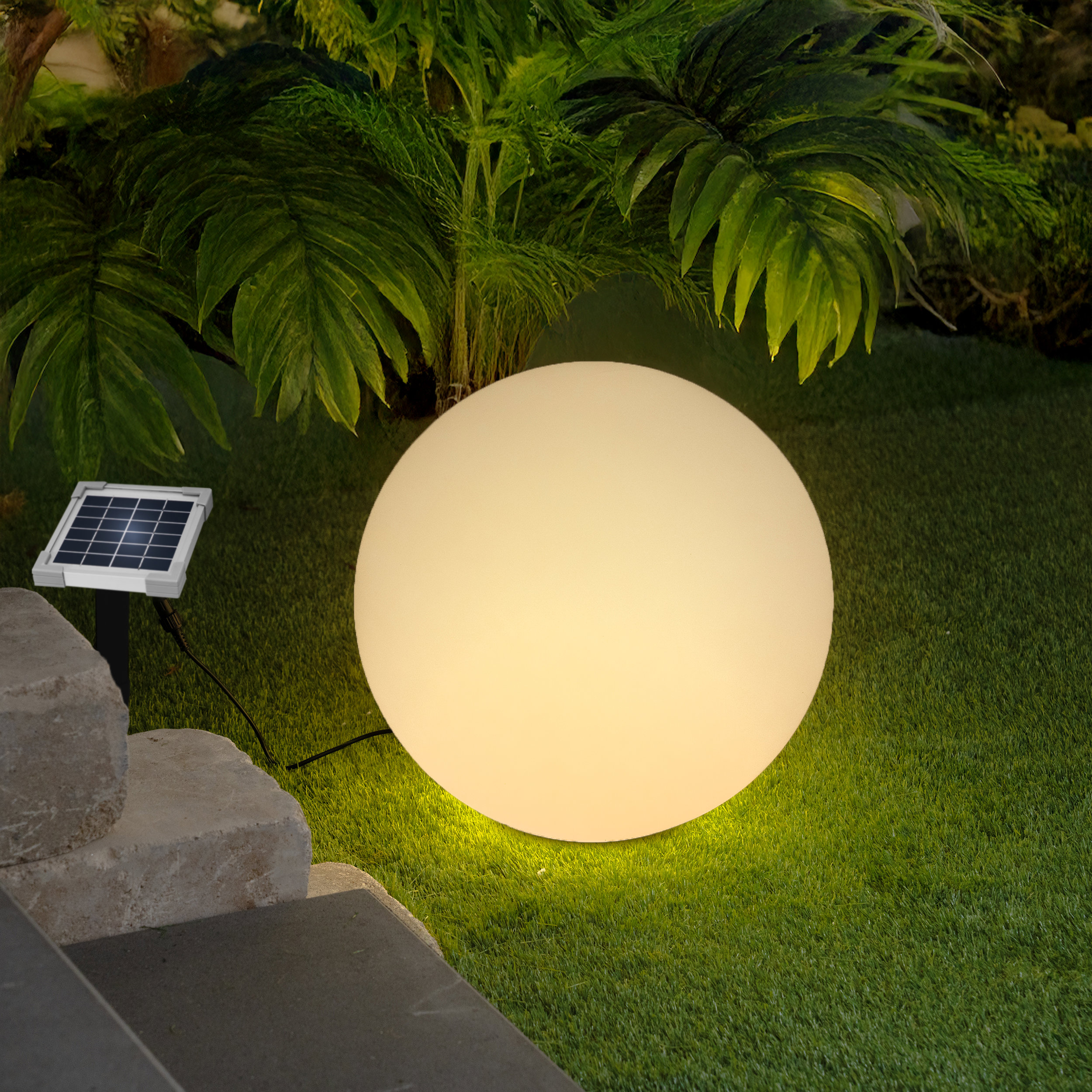Solar Deko-Leuchtkugel 40 cm mit externem 2 W Solarmodul