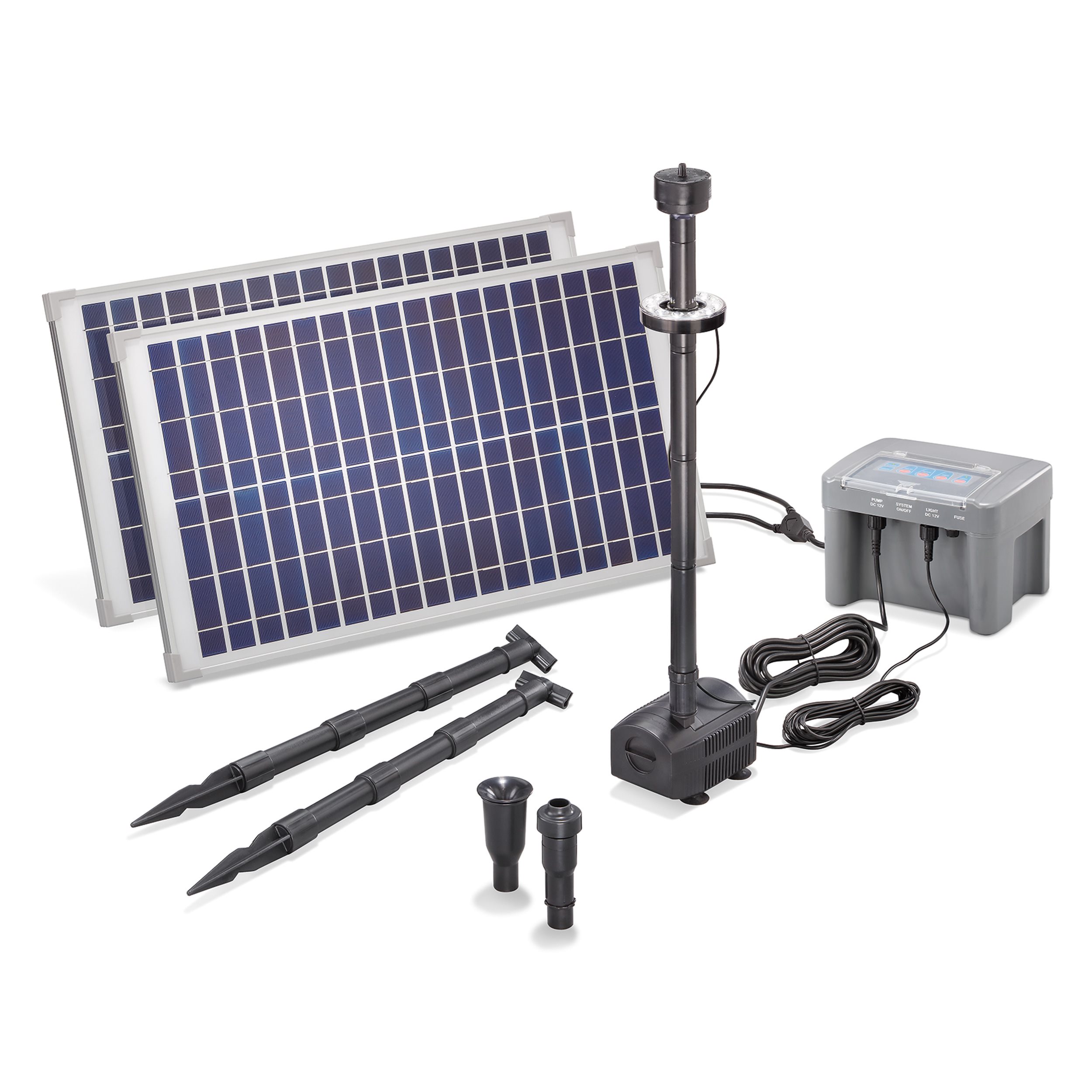 Solar Teichpumpenset 50/1300 mit 12 Ah Pb Akkuspeicher