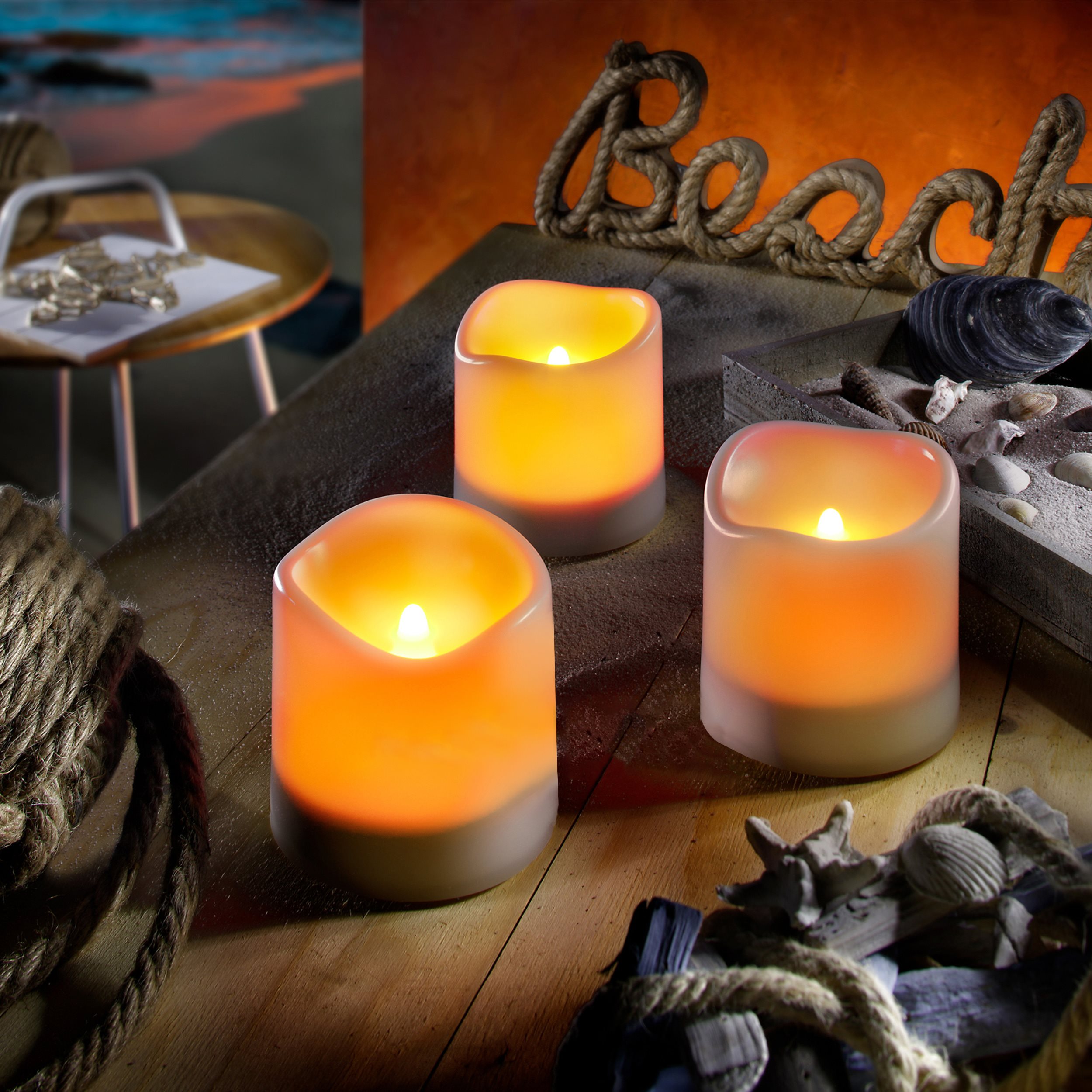 Solar Flackerkerzen 3er Set Romantica