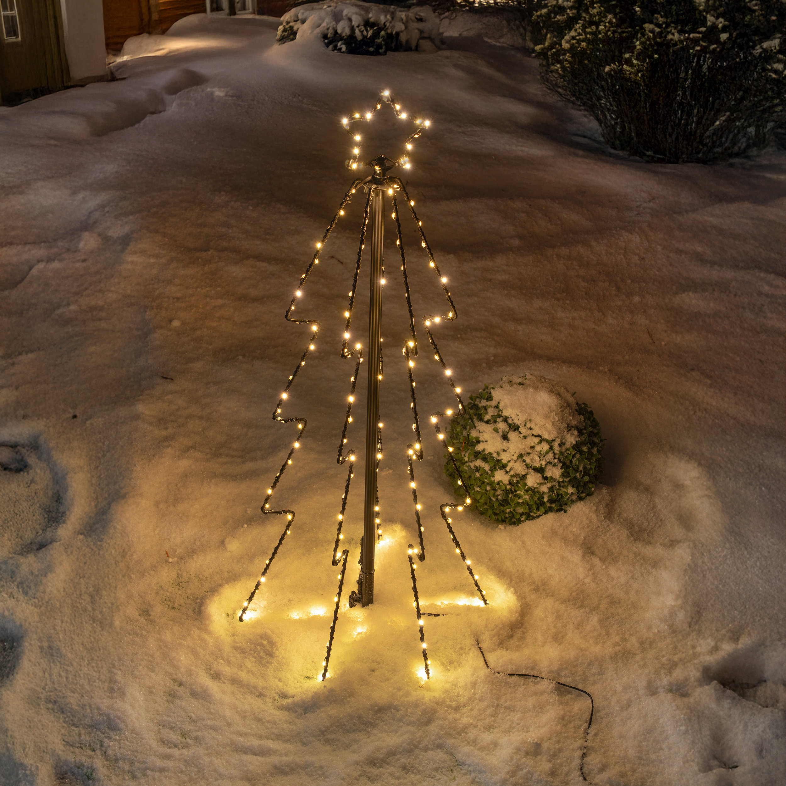 Solar Weihnachtsbaum mit Leuchtstern, Höhe 80 cm