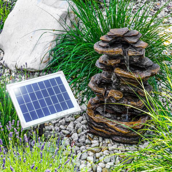 Solar Wasserfall-Dekobrunnen Rock Fountain