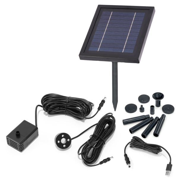 Solar Pumpensystem 3W/ 250 l/h mit Akku und LED-Licht