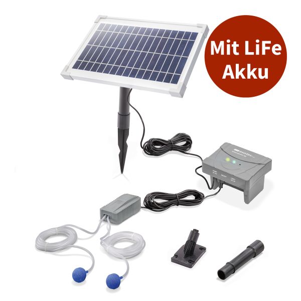 Solar Teichbelüfter 8/200 mit 6,4 V/ 4Ah LiFe Akkuspeicher