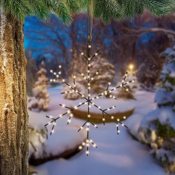 Solar LED Hängeleuchte "Schneeflocke 40 cm"