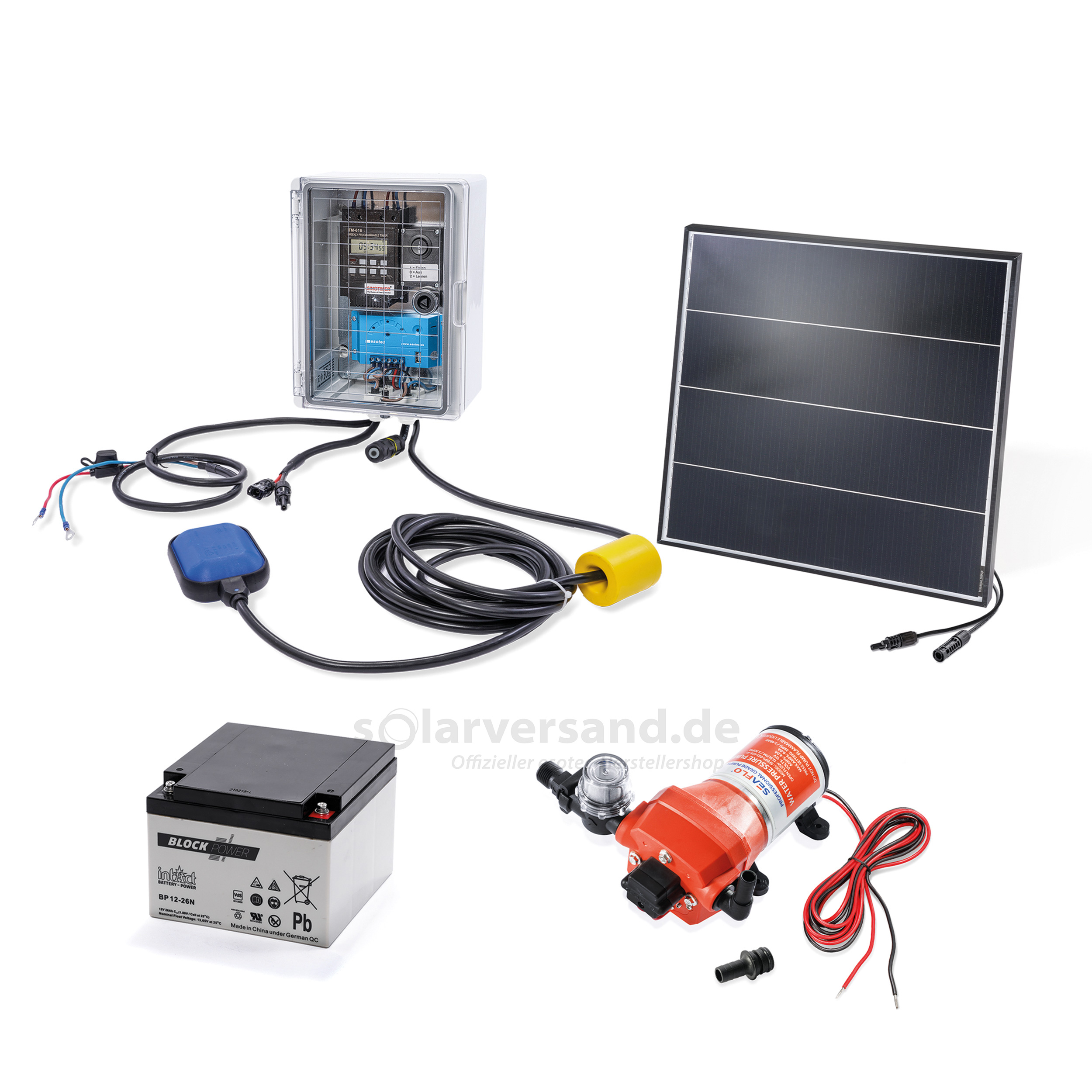 Druckpumpen-Komplettset mit Solarmodul, Controller und Druckpumpe