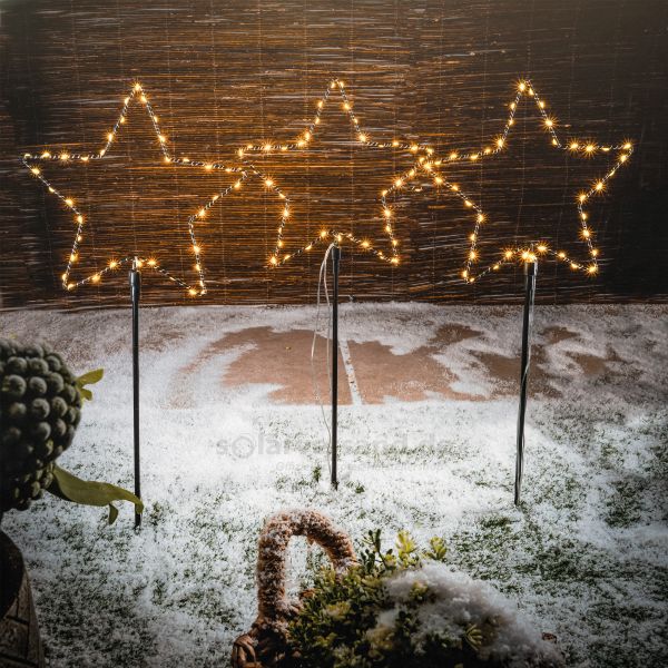 Solar Weihnachtsdeko Sternenzauber mit 3 Sternen