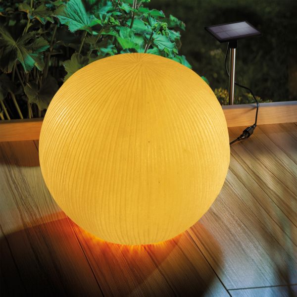 Solarkugel White Ball in Sandsteinoptik ⌀ 26 cm