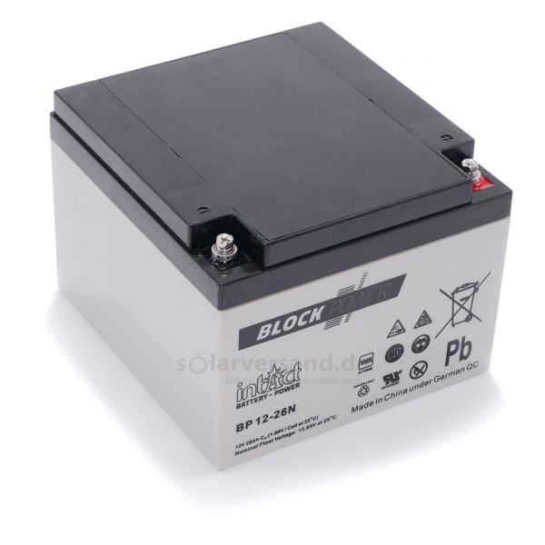 AGM Solarakku Intact Block Power 12V 26 Ah