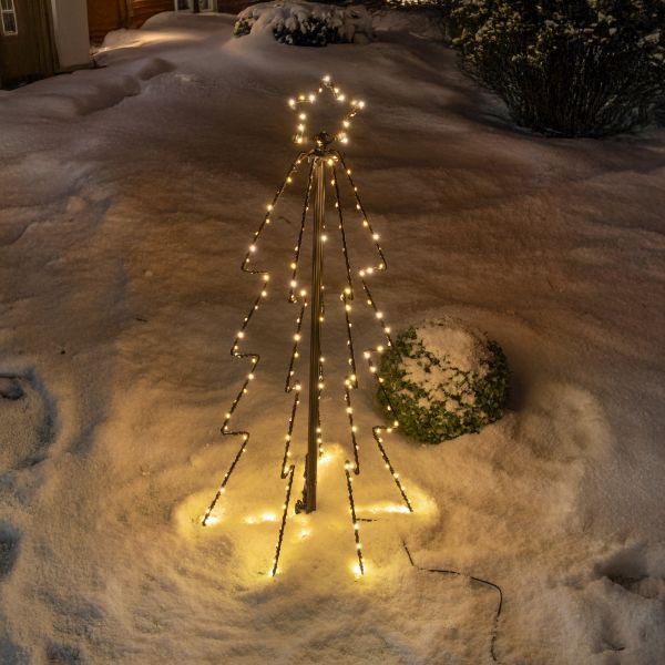 Solar Weihnachtsbaum mit Leuchtstern 80 cm