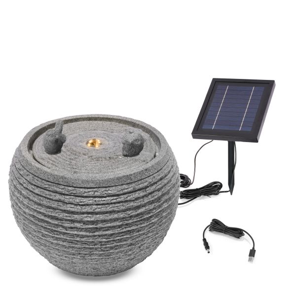 Solar LED Wasserbrunnen "Vogelpaar"
